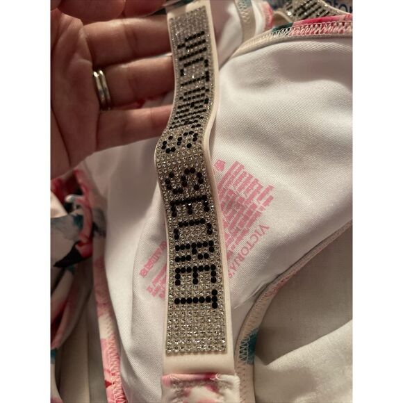 Victoria's Secret Shine Strap Swimsuit Brazilian Bikini Bottom Call Me Rose - S - Picture 2 of 4